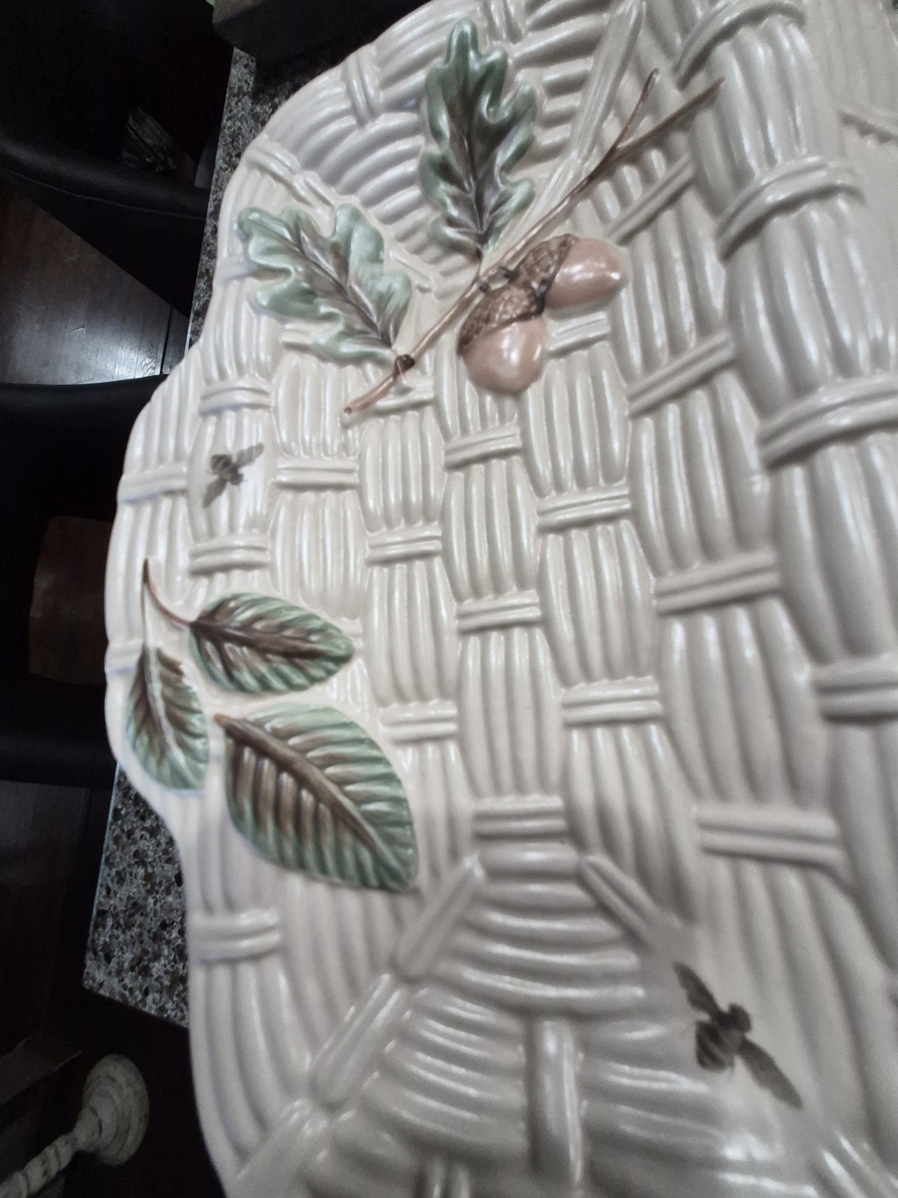 Pfaltzgraff Naturewood Oval Platter in Cream and Green Mark - Picture 16 of 16